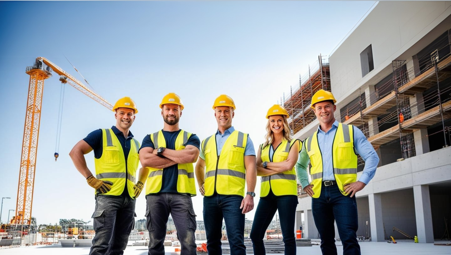 Construction team with AI assistant