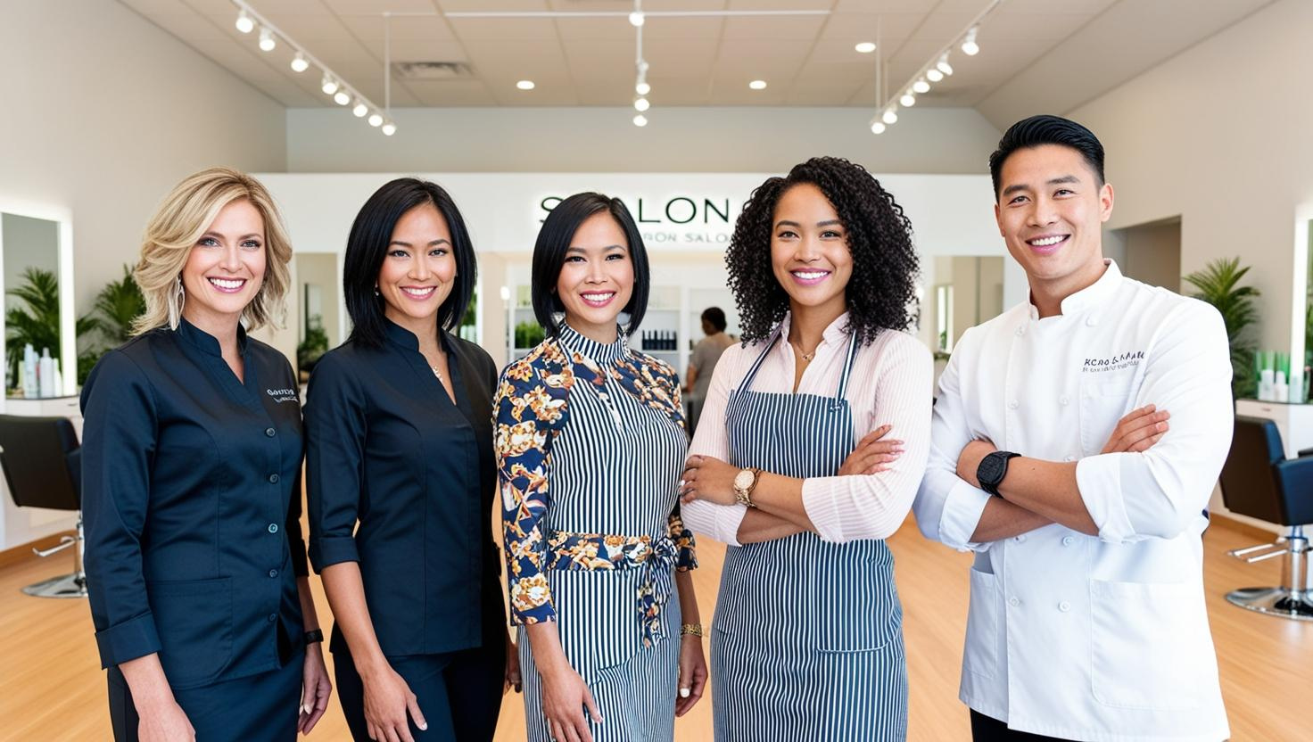 Salon team with AI assistant